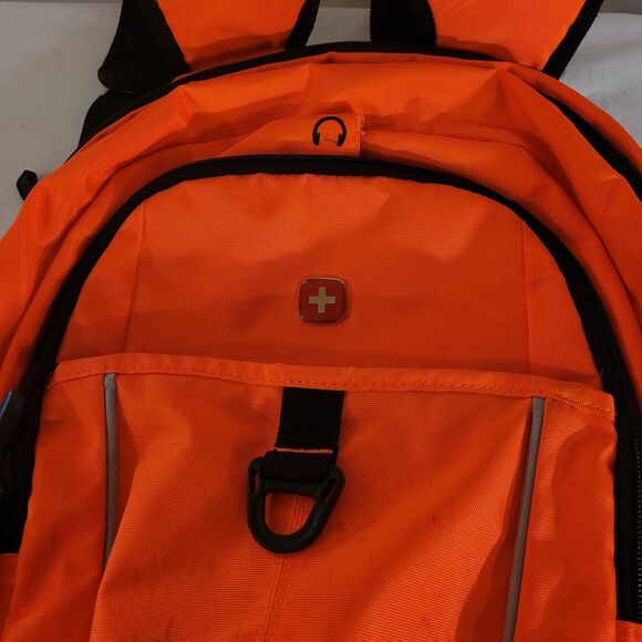 Swiss Gear Airflow Orange/black Back Pack Pockets/zippers - Picture 2 of 11